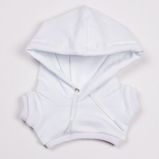 모카돌 10cm 15cm 20cm 솜인형 옷 심플 후드티, 화이트, 15cm 솜인형, 1개