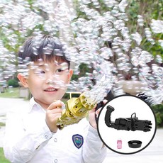 핏사운드 게틀링 버블건 비누방울 총, 블랙, 1개