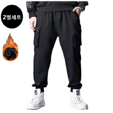 ( L-10XL HIT No.7 겨울 기모 스판 조거) L-10XL 두꺼운 기모 스판 남성 카고 트레이닝팬츠 겨울 방한 조거바지 작업복바지 전술바지 빅사이즈 HTP592W, 블랙 기모