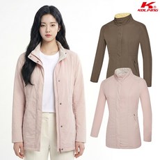 콜핑 여성 셔링 배색 칼라 슬림핏 롱 여자 등산 봄 바람막이 자켓