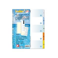 Databank A4 加大型五段PP索引片，分層文件整理，辦公室文件分類好幫手, 1包, 5格