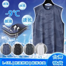 冰絲涼感背心 吸濕排汗透氣速乾運動背心 大尺碼男士背心