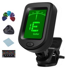 케이투엠 클립형 기타 튜너 조율기 다기능 일렉 베이스 우쿨렐레 바이올린 튜닝기, 블랙