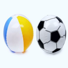 한스온 사진 촬영 포인트 소품 바람 넣기 쉬운 튜브 완구 축구공모양비치볼, 무지개
