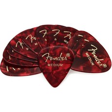Fender 프리미엄 셀룰로이드 기타 피크 351 모양 액세서리 레드 모토 미디엄 12팩_161653, Medium, 12-Pack, Red Moto_161653