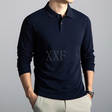 男士羊毛蠶絲雙面珠地純色長袖Polo衫 2025秋季新款