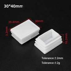 흰색 PP 플라스틱 테이블 의자 발 커버 15x15 100x100mm 사각형 파이프 플러그 보호 가구 Thickenes Leg Pa, 04 80Pcs, 29 30x40mm
