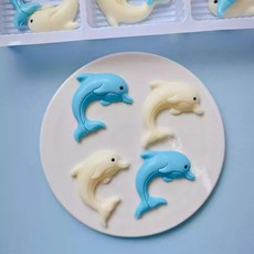대형 블루 화이트 돌고래 초콜릿 바다 케이크 디저트 데코 장식 12개입, 옵션 04