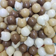 加厚無毒無味塑料球 兒童家用室內裝飾球池 環保愛心玩具, 啡卡米熊頭3色100個, 1個