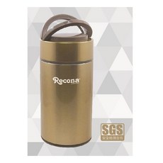 【食品級】304不銹鋼保溫飯盒 長時間密封佳, 1個, Recona (金), 金色, 1.2L