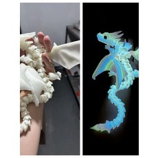신형 3D 프린팅 보석 드래곤 오로라 발광 동물 액션 토이 데스크탑 장식 생일 선물, [04] lvcai