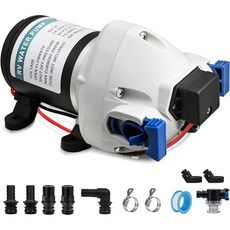 R3526144D RV 워터 펌프 3 GPM 50 PSI 12V DC 다이어프램 압력 스위치 및 스트레이너 포함 해양 요트 캐러밴용, R3526144D RV 워터 펌프 3 GPM 50 PS