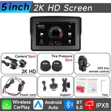 5인치 2K HD 오토바이 GPS 내비게이션 휴대용 멀티미디어 DVR 플레이어 무선 안드로이드 IPX8 스크린, 01 M752-TMPS-controller