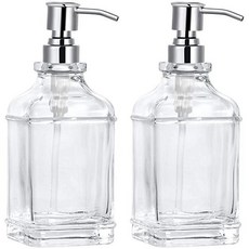 위생적인 디스펜서 용기 세제 유리 샴푸 펌프 550ml 2개, no스티커 2개