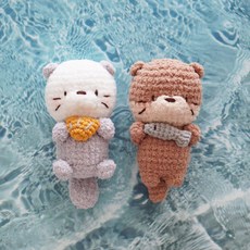 [JW손뜨개] 해달이 수달이 키링 미니 인형 만들기 + 동영상, 1개