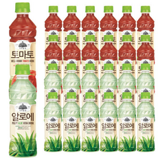 웅진 가야농장 토마토 알로에 주스 각씩 총 혼합, 1개, 340ml