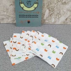 유아용 캐릭터 순면손수건 대 10P/랜덤 가제손수건 신생아손수건 애기손수건 거즈수건
