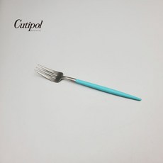 Cutipol GOA 蒂芬妮藍柄霧面不銹鋼 17cm 迷你水果蛋糕叉 (3叉款) 葡萄牙手工餐具, 1個