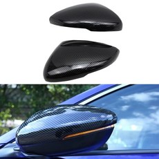 後視鏡蓋 亮面碳纖維紋 塑膠黏貼式 免拆安裝 外殼 側視鏡蓋 適用於 18-22 Accord, 1個
