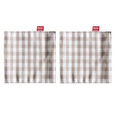 패브릭 체크 천 티코스터 컵받침 홈카페 인테리어, 2개, 베이지