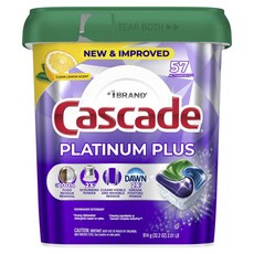 Cascade 白金Plus洗碗機專用洗滌劑 檸檬 57入, 1個, 914g