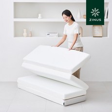 [리뉴얼 출시]지누스 그린티 4단 접이식 메모리폼 토퍼 10cm S 싱글 매트리스 침대 바닥, 멀티
