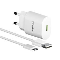로랜텍 18W 고속충전기 + USB C타입 케이블 1.2m 세트, 1세트, 화이트