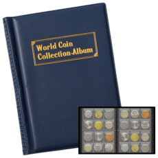 마루네 외국 동전 수집 앨범, 블루+골드, 1개, 10매