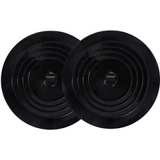 주방 욕실 및 세탁을 위한 V-TOP 욕조 배수 플러그 2팩 6인치 대형 실리콘 스토퍼 헤어 플랫 흡입 커버노란색 투명, Black