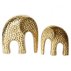 골드 코끼리 장식품 부자 재물운 돈들어오는 풍수 건강 황금 인테리어 장식소품 집들이 개업 선물 모델하우스 꾸미기, 카빙 코끼리 한쌍