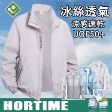 涼感冰絲防曬外套 - 男款遮陽速乾抗UV立領薄外套