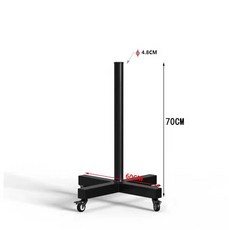 이동식 원판 거치대 정리대 홀더 바퀴형 소형 헬스장 헬스, 높이70cm(공경4.8cm)/블랙/바퀴포함, 1개, 1kg