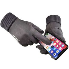 보온장갑 스마트터치 남녀공용 겨울 방한장갑 스포츠 기모 보온, 그레이-남성용