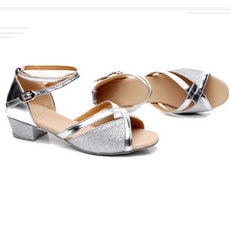 블라벨리 댄스화 주니어 라틴댄스화 여아동 속굽 스팽글 골드HY1068