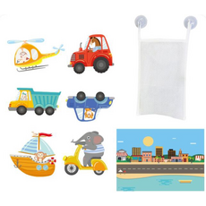 아기 목욕 장난감 거품 동물인지 부동 교육 EVA 붙여 넣기 퍼즐 욕조 교통 욕실, [01] AS089