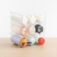 두온 텀블러 정리함 컵 수납 다용도보관함 진열 공간활용 와인랙 거치대 수납함 겹침, 1개, 클리어
