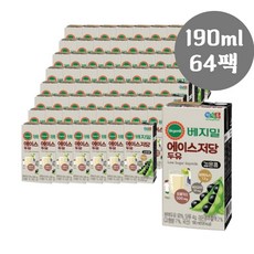 어르신간식 베지밀 에이스 저당 두유 190ml 64팩 사무실음료, 64개