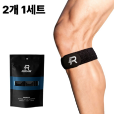 2세대 런케어 고탄력 슬개건 무릎보호대 러닝 등산 스포츠 용품, 블랙, 2개