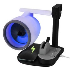 비행기 엔진 모형 전시 팬 가습 모양 모델 항공 교구 터빈 터보팬 제트 장식품 과학, 1mAh, B. 무선충전/LED 블루레이