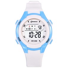 [SUNOEL] 작고 귀여운 3기압 방수 학생 전자 손목시계 MR-8215 여분 건전지 사은품 한글 설명서 정품 아크릴 케이스