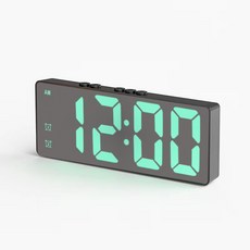 私模簡約LED電子鬧鐘時鐘學生插電兩用小鬧鐘數字時鐘聲控溫度鍾, SZ-810電池款 【黑殼綠燈】:如圖