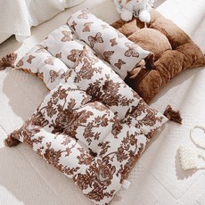 法式坐墊座椅墊輕奢風榻榻米蒲團餐椅地上屁墊中古風飄窗方墊抱枕枕頭靠枕靠墊坐墊腰靠沙發抱枕, F家條紋牛油果綠坐墊45x45cm,含芯一體