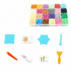 水串珠配件大全配：噴水即黏水黏珠，含10/15/24/30色水霧魔珠及工具包, 共2400顆魔豆, 24色, 1套