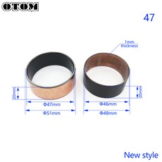 OTOM 오토바이 포크 부싱 KAYO T4 T6 K6 CB250CC 고속 보스 야마하용 41mm 43mm 47mm 전방 충격 흡수기 유지 보수 도구, [02] 1 Pair New 47mm