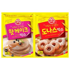 오뚜기 도나스믹스 1kg 2개+핫케이크믹스 1kg 2개, 4kg, 1세트