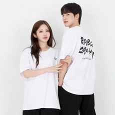 남녀공용 로카 반팔 오버핏 레터링 반팔티