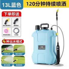 電動噴霧器 打藥機 肩負背負式 充電家用噴灑消毒噴壺 農用打蟲藥, 藍色13升噴霧120分鐘