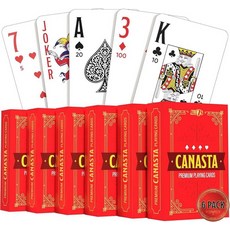 All7s Canasta 포인트 값이 있는 플레잉 카드 읽기 쉬운 점보 인덱스 부드러운 게임 플레이를 위한 내구성 있는 카드 (핸드 앤 풋 에디션), Hand and Foot Edition