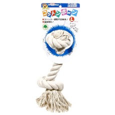 DoggyMan 多格漫 100%自然素材棉質潔牙拉索玩具 L 犬用, 1個, 白色