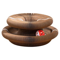 多功能瓦楞紙貓抓板玩具，風琴造型內置鈴鐺球，耐磨耐抓貓咪互動玩具, 貓爪款, 1個